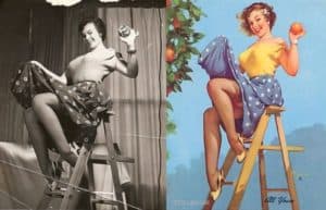 Classic War Time Pin Up Before & After Oranges