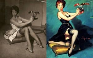 Classic War Time Pin Up Before & After Black dress