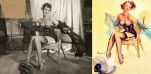 Classic War Time Pin Up Before & After Fan