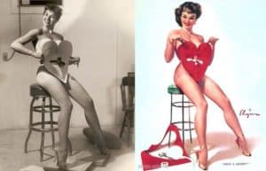 Classic War Time Pin Up Before & After Valentine