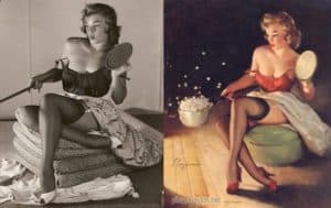 Classic War Time Pin Up Before & After Popcorn
