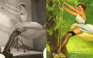 Classic War Time Pin Up Before & After Swing