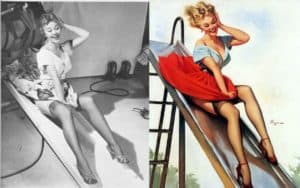 Classic War Time Pin Up Before & After Slide