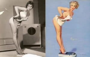 Classic War Time Pin Up Before & After Scale