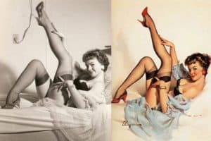 Classic War Time Pin Up Before & After Stockings