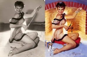 Classic War Time Pin Up Before & After Fire