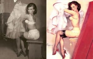 Classic War Time Pin Up Before & After Dressing