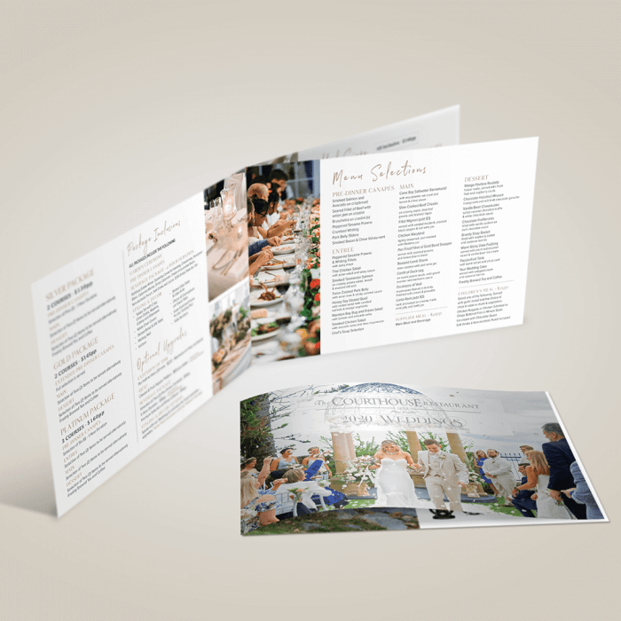 freelance graphic & web design brisbane daisy hill & Gold Coast | Courthouse Restaurant wedding brochure