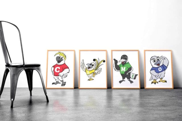School illustrations mascots Greenbank