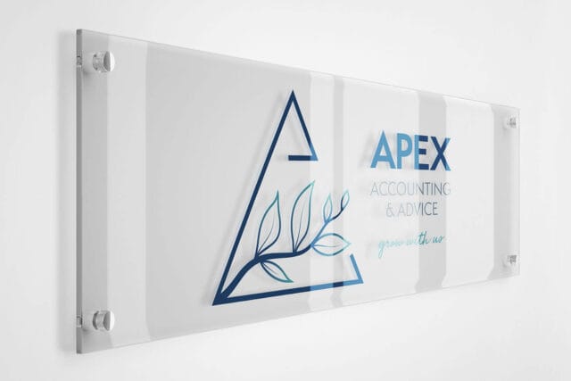 Apexaa branding used on signage logo design Brisbane