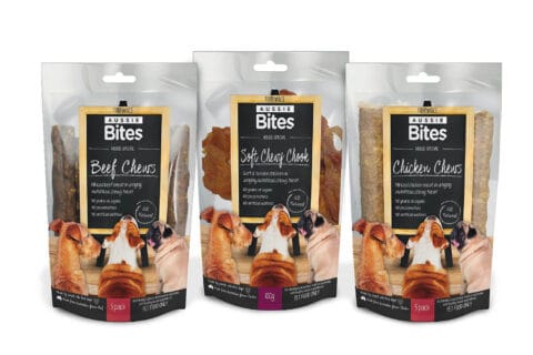 Pet treats packaging design Brisbane retail display
