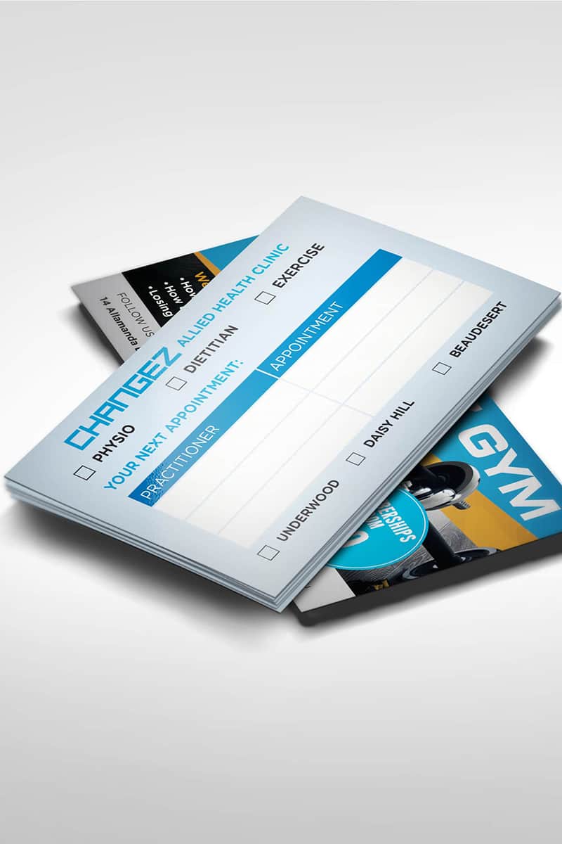 Business card design for appointments Brisbane