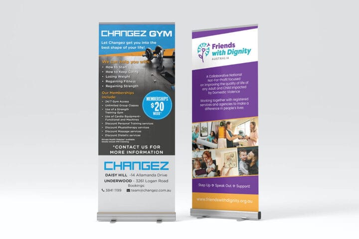 Pull up banners in-store events tradeshows Brisbane