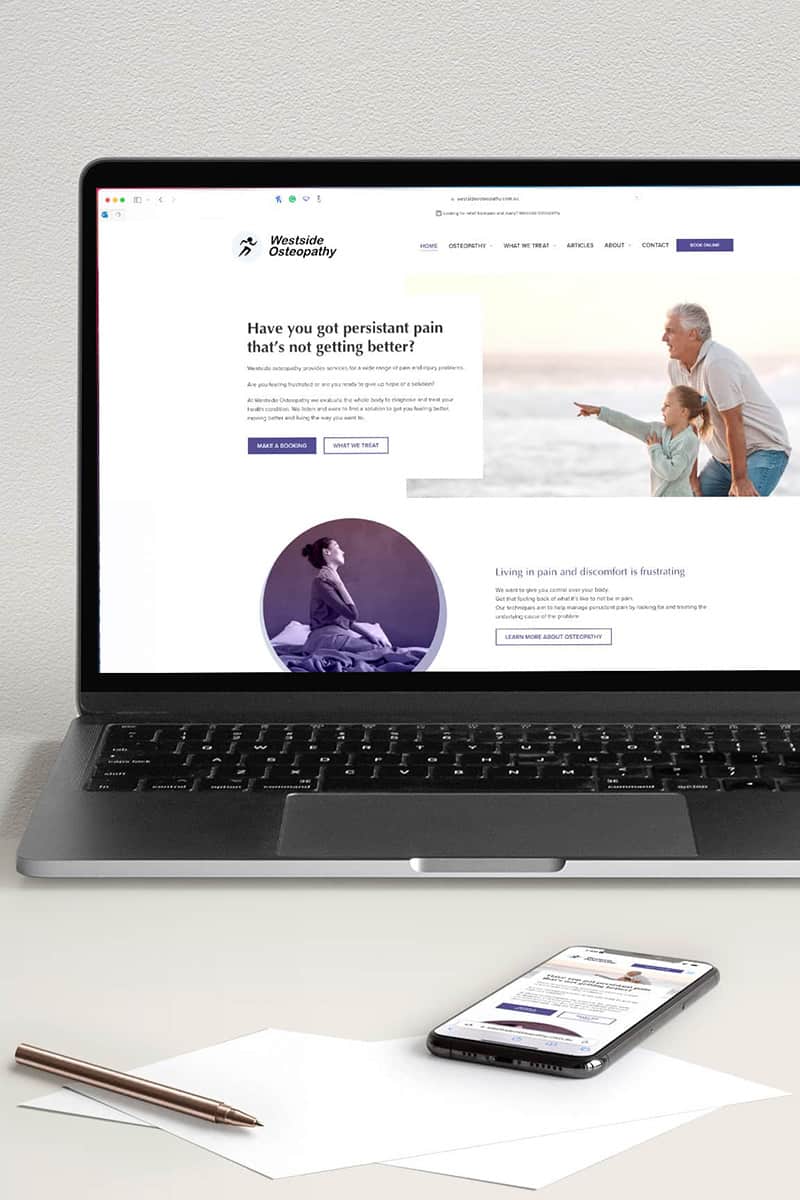 Wordpress website design osteopathy Brisbane